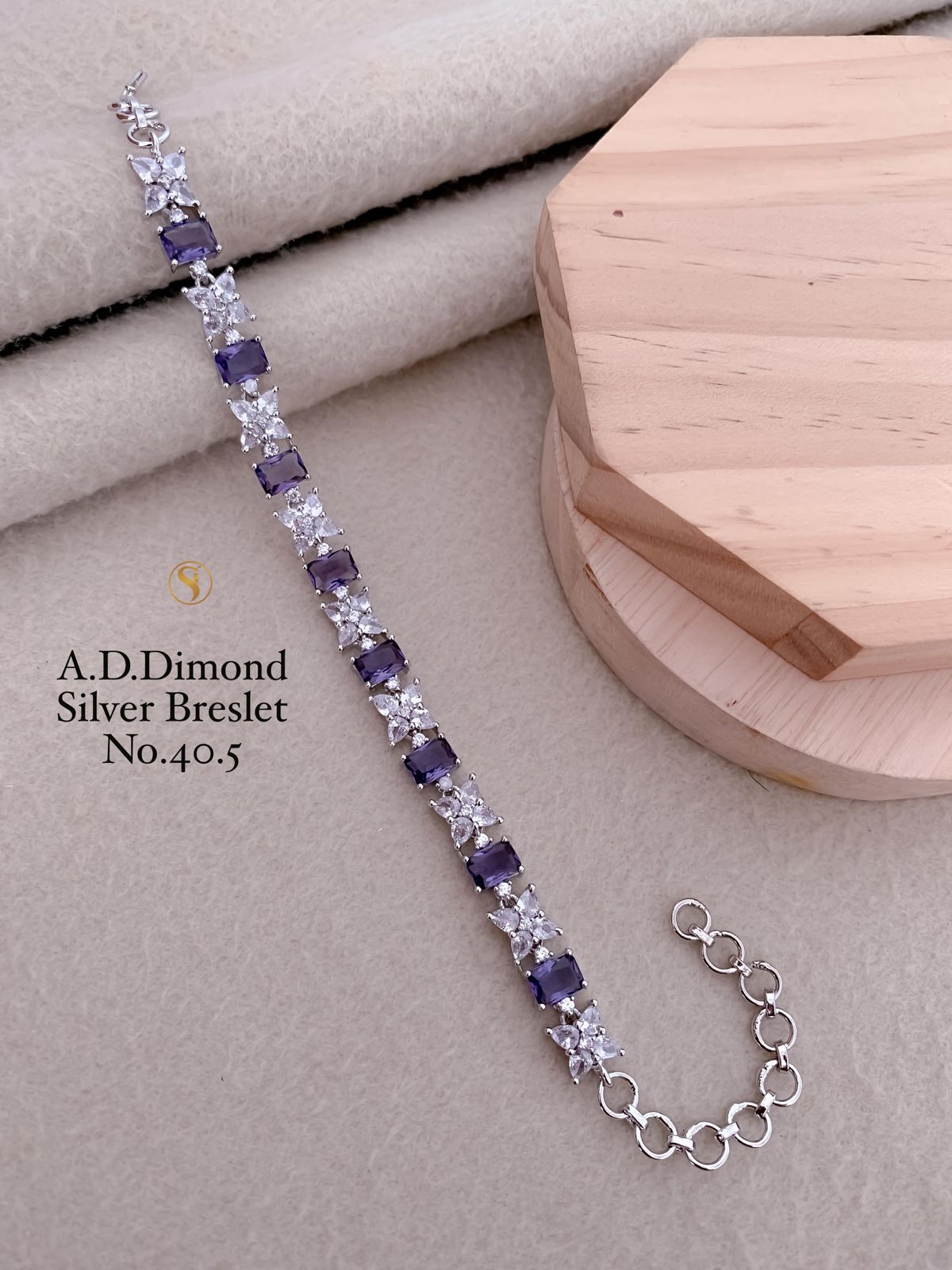 Silver AD Diamond Fancy Bracelets 2 Wholesale Online
